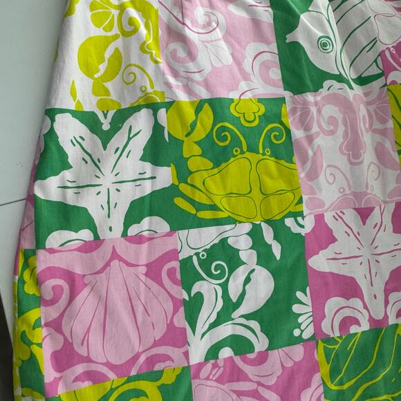 LILLY PULITZER White Multicolor Summer Patchwork Halter Dress Size 2 Sirens - Picture 8 of 10